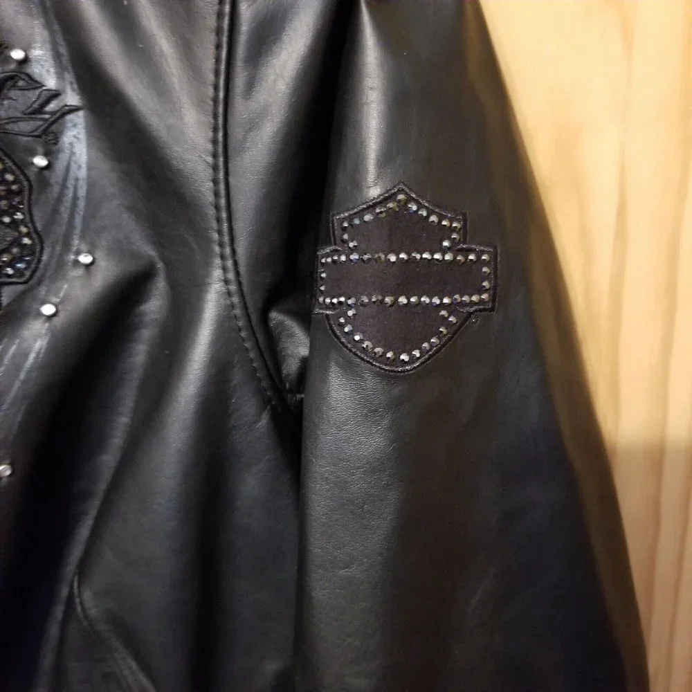Women's Genuine Harley Davidson Wicked Willie Bling Leather Jacket 1W NWOT​​ - Picture 5 of 10